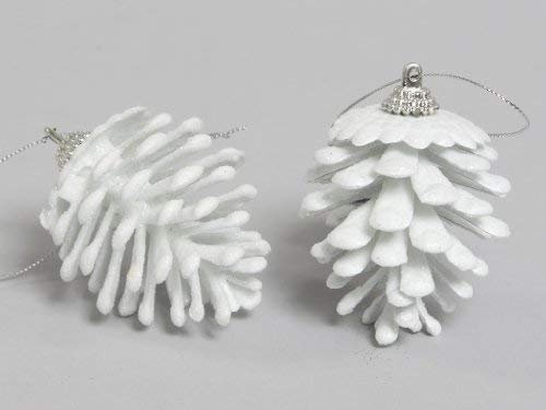 6 ZAPFEN MIT Glitzer IN TOLLEN Farben (weiß)