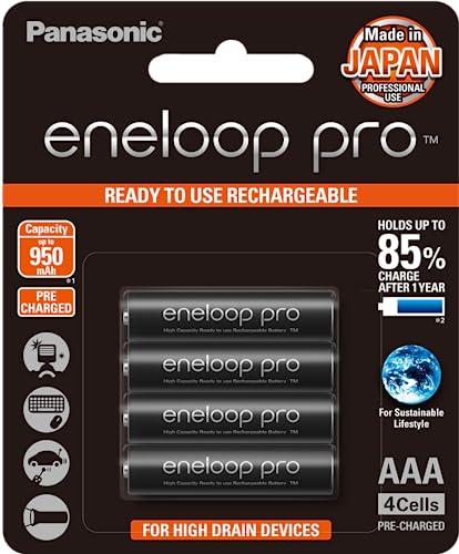 4 Pack AAA Panasonic eneloop Pro 950 mAh alta capacidad batería baterías