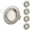 TEVEA PREMIUM LED Einbauleuchte - 230v - Schwenkbare LED Einbaustrahler - helles Licht - Deckenspot - Austauschbar - Ultra Flach - Energieklasse A+ - (5-er set) (Chrom Gebürstet - Kaltweiss)
