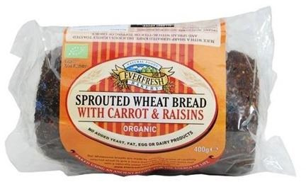 Everfresh Natural Foods Org Sprout Carrot Raisin Bread 400g X 6 (Pack of 6)