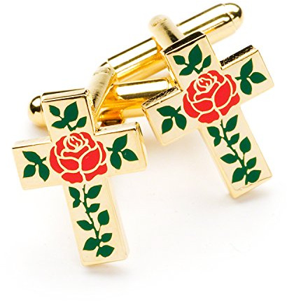 Rose Croix Maçonnique boutons de manchette, Velvet Pouch