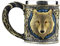 Ezeso Tasse à thé et café Loup en acier inoxydable et résine, chope à vin ou bière de voyage, Acier inoxydable, Mug