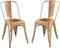 Major-Q 9096778 2er-Set 83,8 cm hoch, glänzend, Roségold, hohe Rückenlehne, Bürostuhl, Metall-Seitenstühle