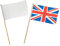 Baker Ross AR455 Flags to Decorate-Pack of 6, for Children to Paint, Personalise and Use for Arts and Crafts Projects, White,19.5cm x 12.5cm