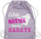 Turnbeutel Rucksack - Kampfsport - Echte Mädchen machen Karate - Unisize - Pastell Lila - geschenk kinderturnbeutel sport coole turnsack tasche kinder 25. geburtstag nur stoffrucksack beutel
