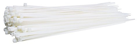 100 Stück Profi Kabelbinder Industriequalität weiß 300 mm x 4,8 mm für Industrie PC Fahrrad Nylon cable ties stark lang weiss 22,2 kg Zugkraft von Damstone