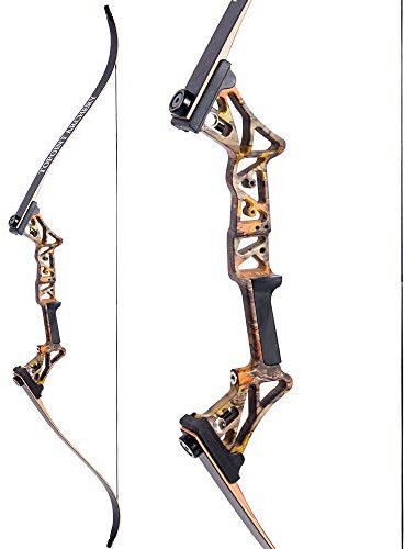 Tongtu 58 Takedown Recurvebogen Set Bogenschießen Pfeil und Bogen für Erwachsene Aluminiumlegierung 30 35 40 45 50 lb rechte Hand (Jungle Camouflage, 45LBS)