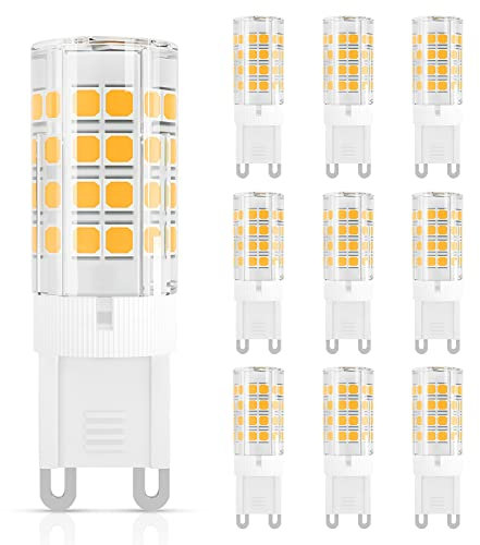 DiCUNO G9 Ampoule LED 3W (Équivalent 40W Ampoules Halogènes), 380LM, Blanc chaud 2700K, AC100-230V, Non-Dimmable, Économie d'énergie, Base en céramique, Culot G9 Standard, Lot de 10