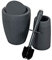 Addis Faux Rattan Dual Bathroom Round Swing Bin and Injection Toilet Brush Set, Dark, Charcoal Grey, Single