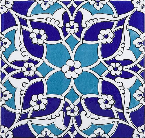 Cerames Kiraz- Keramische Wandfliesen für Bad und Küche im Mosaikstil - 1 Packung mit 12 dekorativen Fliesen (0,48m2) aus der Türkei - 20x20 cm - Ideal für Rückwand Küche oder Wandfliesen Bad