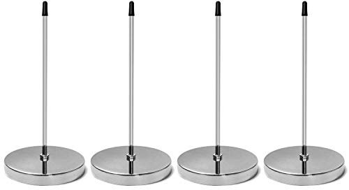QWORK Pinchos para notas, para varilla de papel, tenedor de billetes, recibos,14cm, acero inoxidable, 4 unidades