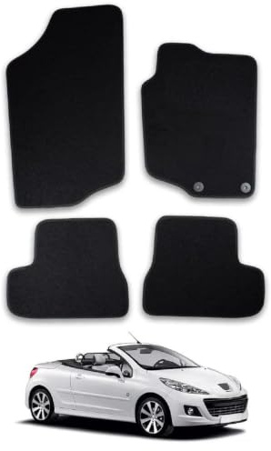 Peugeot 207 CC (2006-2015) Carpet Car Mats | Black Edge Trim Tailored Fit Floor Mats Full Coverage Protection Accessories Easy Clean Anti Slip Made in the UK