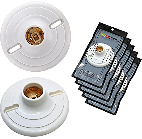 ISOLATECH 5pcs E27 douille murale en plastique avec trous de forage LED lampes à économie d'énergie (max.250V/4A) lampes Accueil installation plafond support cuisine culot salle de bains à encastrer
