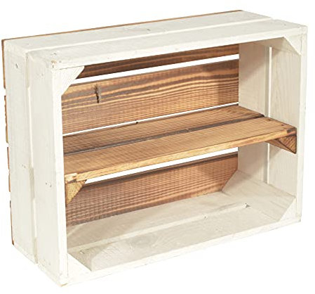 CHICCIE Gewürzregal Würzifix - Holzregal Grete geflammt weiß (Langes Regal)