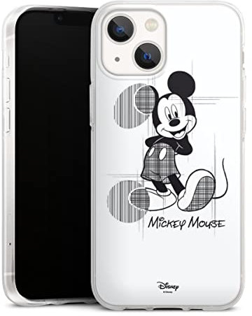Silikon Hülle kompatibel mit Apple iPhone 13 Mini Case transparent Handyhülle Disney Mickey Mouse Offizielles Lizenzprodukt
