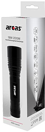 Arcas 18W Zoom High Power LED Taschenlampe batteriebetrieben 1600 lm 352 g