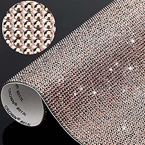 IRIVER BLANK 12000 Stück 2mm Strasssteine Aufkleber in Blättern, Selbstklebende Hitze-Reparatur Kristall-Edelsteine mit Glitzereffekt,Perfekt für Auto- und Basteldekoration(Roségold)
