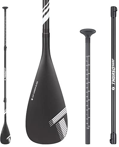 THURSO SURF Carbon Elite SUP Paddle - Tabla de remo de fibra de carbono completa, 3 piezas, ajustable, 71-87 pulgadas, extremadamente ligera, flotante, rendimiento profesional