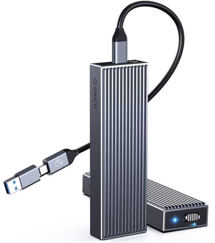 ORICO Case SSD M.2 NVMe 10Gbps, NVMe Enclosure Senza Attrezzi in Alluminio, USB3.2 USB-C Adattatore per M.2 PCIe NVMe M-Key 2230/2242/2260/2280 SSD, Supporto per UASP Trim- BM2G2