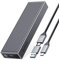 ORICO M.2 SSD Gehäuse [Werkzeuglos], NVMe USB 3.2 Gen2 10Gbps Mit 2-in-1 Kabel, Aluminium Adapter für M-Key 2230/2242/2260/2280- BM2G2