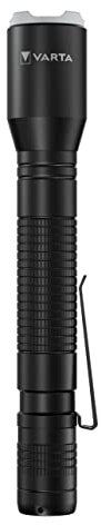 VARTA Taschenlampe LED inkl. 2x AA Batterien, Aluminium Light F20 Pro Leuchte, Lampe mit drei Leuchtmodi, Taschenleuchte mit Aluminiumgehäuse, texturiertem Griff, stoßfest