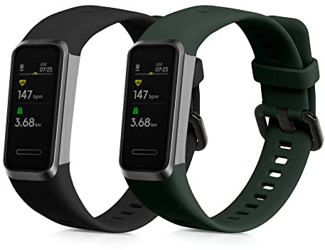 kwmobile 2X Sportarmband kompatibel mit Huawei Band 4 Armband - Fitnesstracker Band Set aus TPU Silikon