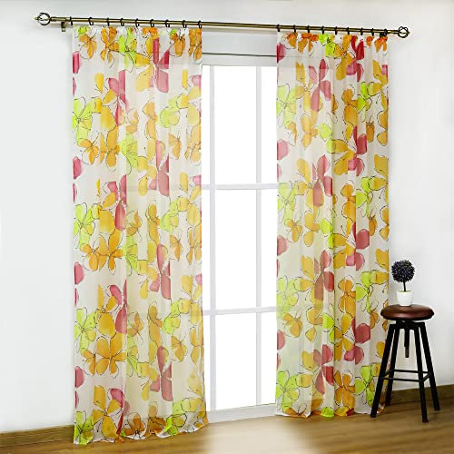 SCHOAL Transparente Gardinen mit Kräuselband Vorhang Voile Schlaufenschal Landhaus Fensterschals Wohnzimmer Dekoschal 1 Stück BxH 140x225cm