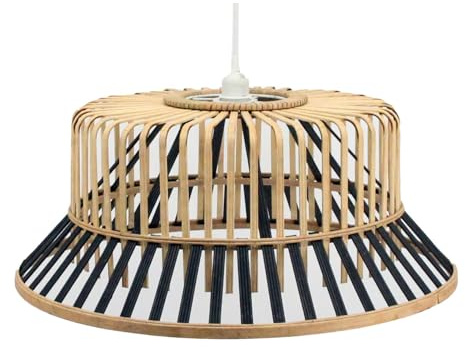 Suspension DKD Home Decor Noir Marron Bambou 50 W (60 x 60 x 25 cm)