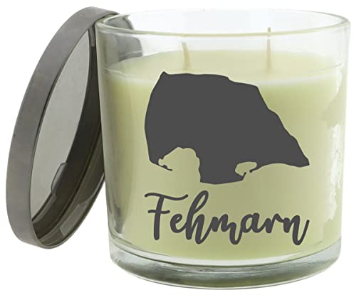 WB wohn trends Duft-Kerze mit Deckel, Insel Fehmarn, 10x10cm, Creme, 2 Dochte, BlackBerry & Bay Duft-Windlicht Glas-Kerze