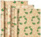 RUSPEPA Kraft-Weihnachts-Geschenkpapierrolle – Mini-Rolle – 3 Rollen – 43,2 x 305 cm pro Rolle – Weihnachtsblätter und „Meery Christmas“ usw. Schriftzug-Weihnachtskollektion