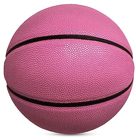 MINDCOLLISION Größe 5/6/7 einfarbiger Basketball, kein Standard rutschfest, verschleißfest, geeignet für Indoor- und Outdoor-Kinderbasketball für Frauen und Erwachsene,Rosa,No. 7