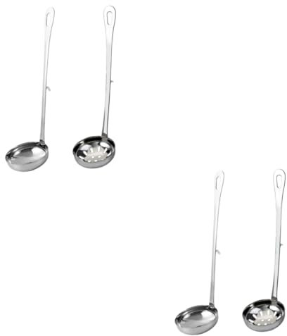 Abaodam 2 Set Di Colini Per Pentole Calde Cucchiai Mestoli Per Zuppa in Acciaio Inossidabile Scolapasta Per Pentole Calde Cucchiai Per Servire Cibo Set Di Utensili Da Cucina