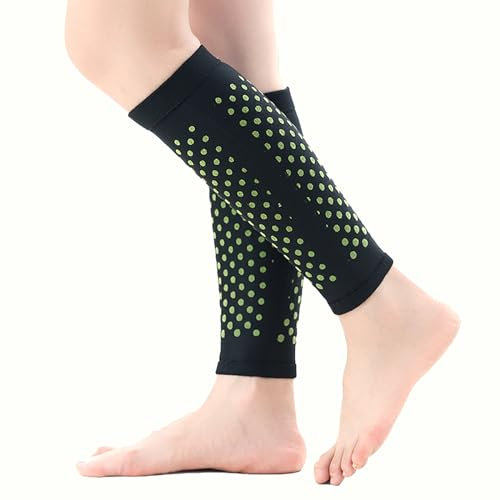 LUNCHS Swellguard Selbsterhitzende Lymphatische Ärmel, Turmalin Akupressur Selbsterhitzende Kniehülse, Kniekompressionshülse für Frauen Männer (Black,XL (80-100kg))