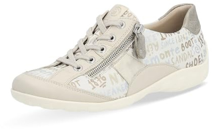 Remonte Damen Low-Top Sneaker R3403, Frauen Halbschuhe,lose Einlage,Strassenschuhe,Sportschuhe,Freizeitschuhe,Laufschuhe,beige Kombi (61),41 EU