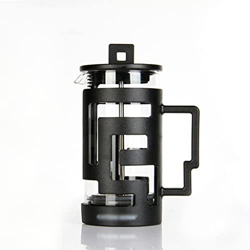 Olla de prensa francesa para el hogar, café, café Moka, té, espuma de leche, espuma de leche, filtro de presión, tetera de 350ml (negro)