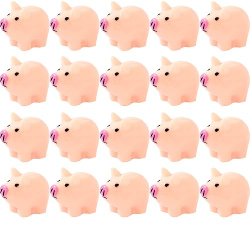 ibasenice Lot de 20 Figurines De Cochon Miniatures Mini Cochon en Résine 0.83 X 0.67 X 0.59 in Mini Paysage Bonsaï Décoration De Bureau Jardin Et Maison De Poupée