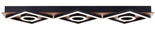 Brilliant LED Deckenleuchte Maureen 88 x 28 cm, 3900 lm, 3-Stufen-dimmbar, 3000 K, Metall/Holz