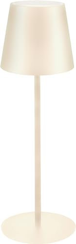 Majestic AGATA - Lampada da tavolo LED senza fili ricaricabile, Lunga durata, Dimmer Touch, Luce Calda-Naturale-Fredda, per interni ed esterni IP54, H37cm, Avorio