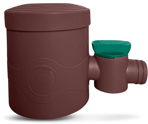 YourCasa Regensammler [Downpipe] - Absperrhahn und Filter zum Verbinden von Fallrohr 68-100mm DN100 und Regentonne Fallrohr Regensammler Regenwassersammler Wasserdieb Regenrinnen Ablauf (Braun)