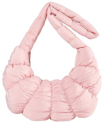 LUOFENG 2024 Neue Umhängetaschen für Mädchen Frauen Plissee Wolke Tasche Knödel Taschen Einfarbig Geraffte Tasche
