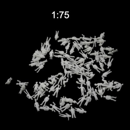 Realistic Colors, Random Assortment of 100 Unpainted Figures for OO Gauge Model Railways