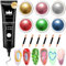 BISHENGYF 6pcs 3D Skulptur Nail Gel : 15g Ohne Abwischen Transparente Hintergrundfarbe Chrome Nail Powder Grün Und Rot Nail Chrome Powder,Hochfahren Solid Nail Glue Design DIY Nail Art Enthusiast Home