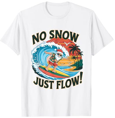 Weihnachtsmann Surfer Strand Weihnachten T-Shirt