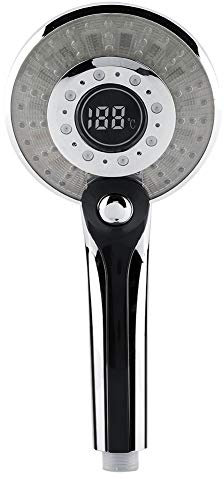 Alcachofa de ducha LED, 3 colores, cambio de color, control de temperatura, con indicador de temperatura digital, gran ahorro de agua, aumento de presión, cabezal de ducha