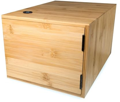 SUREBOX Lock Box - Bamboo - 12 Litre Lockable Box - Smart Lock - TTLock App - Premium Smart Safe Home Storage (Natural Bamboo)