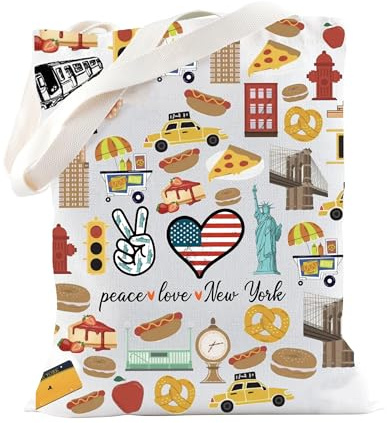 New York Gift NY Gift New York Trip Tote Bag NYC Bachelorette Bags East Coast New York Lover Gift New York City Walk Gift, Peace Ny Tragetasche, medium