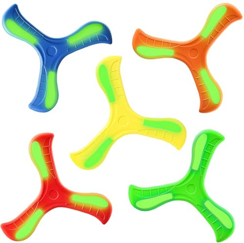 AIRTILY 5 stycken ljusa Boomerang-delar, kreativa och roliga leksaker, barnleksaker för barn, gåvor till barn.