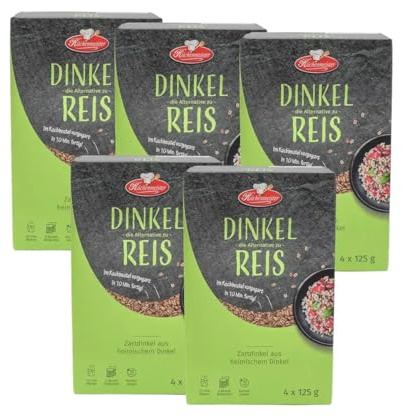 Bielmeier Küchenmeister Dinkelreis 5×500 g – vorgegart & ballaststoffreich – 2,5 kg gesunder Dinkelreis als leckere Alternative zu Reis für Bowls, Beilagen, Salate & warme Pfannengerichte