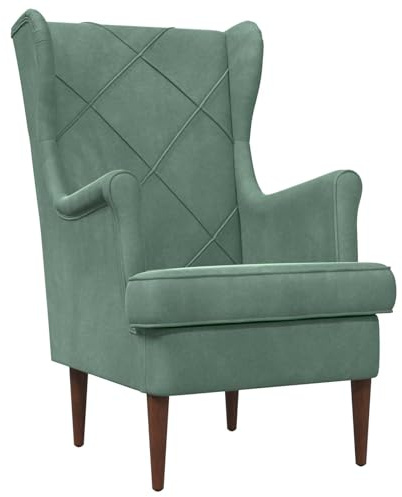 vidaXL Sessel Meergrün Samt, Moderner Sessel, aus Velours, bequemer Sitz für Schlafzimmer, robust, Metallgestell, praktische Möbel für drinnen