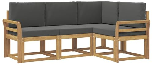 vidaXL Outdoor-Sofagarnitur 4 STK. Weiß und Anthrazit